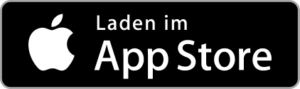 Ein schwarzer Button, auf welchem das Apple Logo sowie der Schriftzug "Laden im App Store" abgebildet ist.