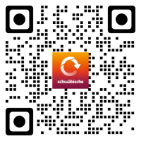 Abbildung eines QR-Codes mit Download-Link der Schwäbische News App.